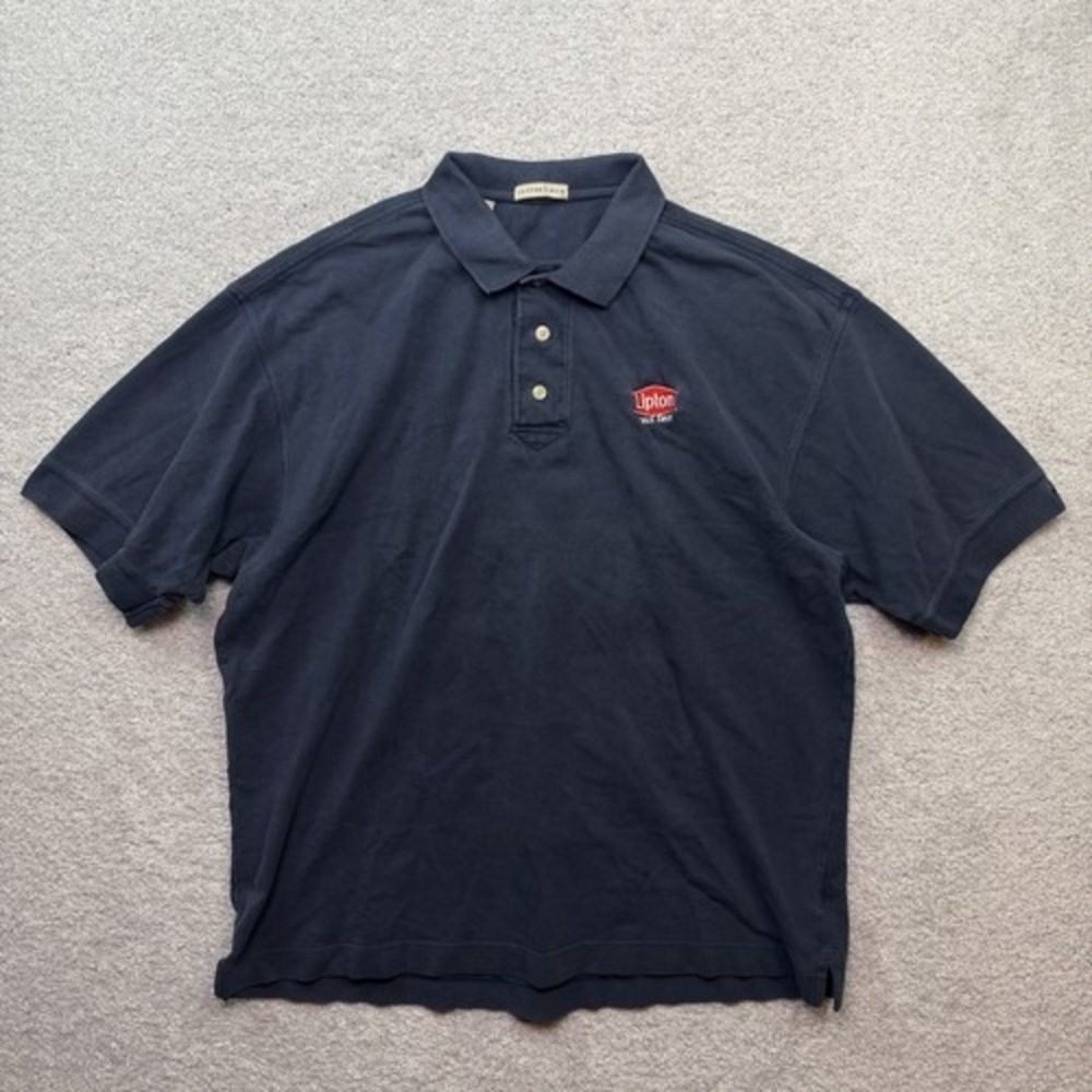 Vintage Cutter & Buck Lipton Iced Tea Mens XL Navy Polo Shirt Embroidered Logo